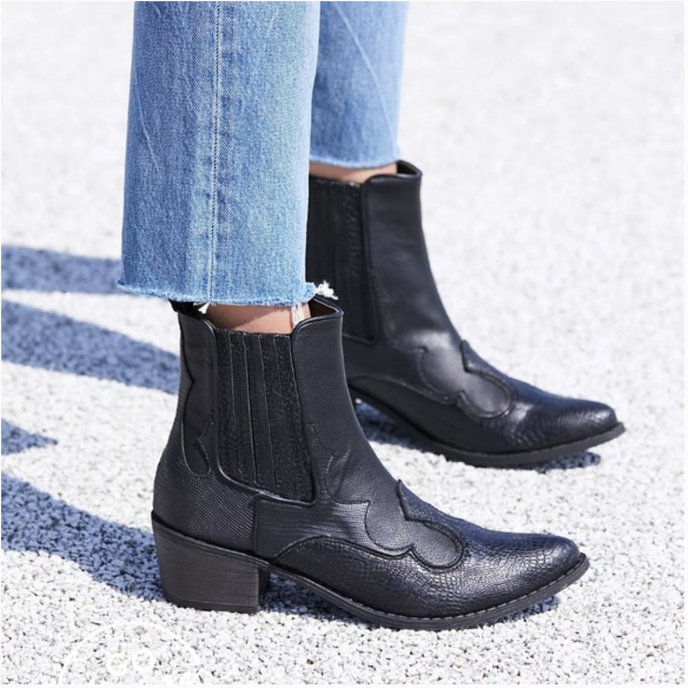 Coconuts By Matissa Cavalier Boots Western Cowboy Boots Heeled Black Size 8.5 - Picture 1 of 10